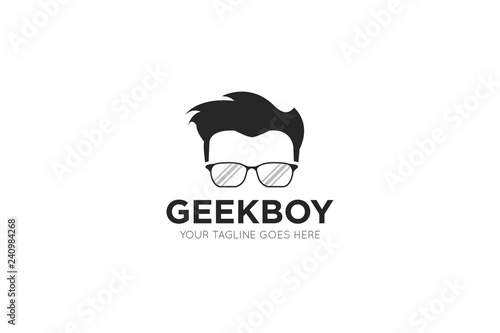 geek logo and icon vector illustration design template