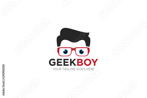geek logo and icon vector illustration design template