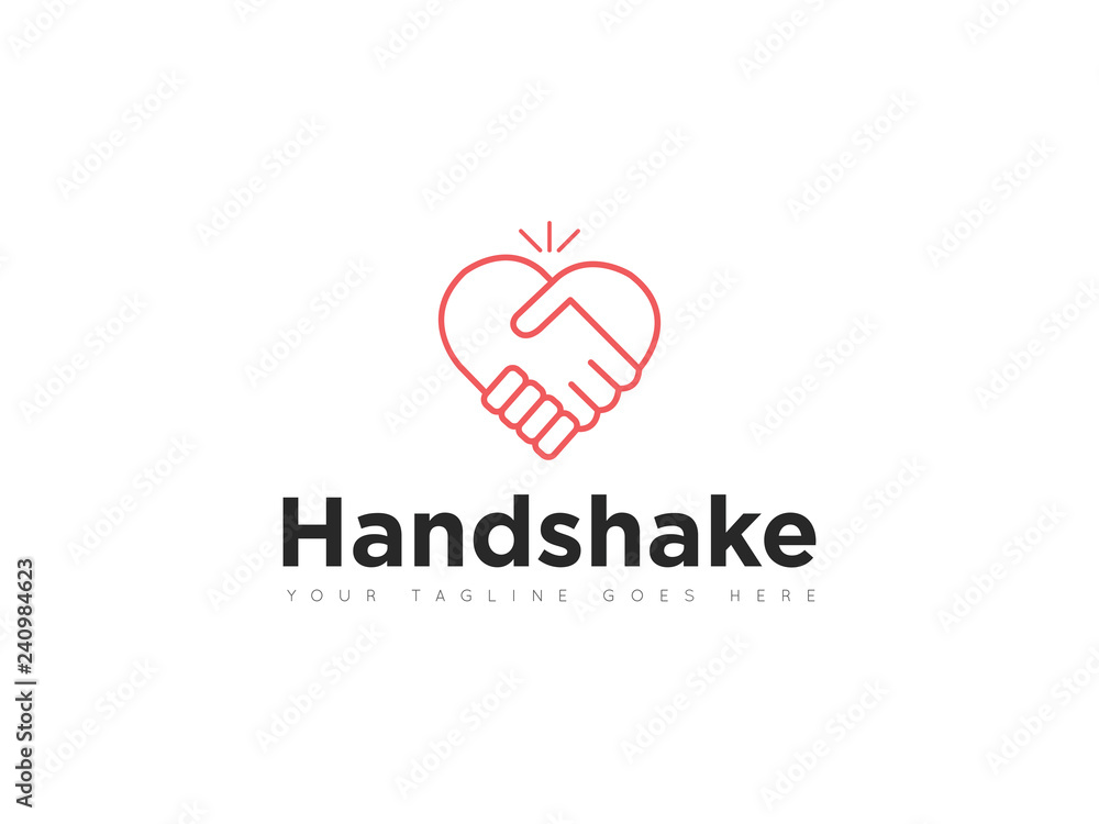 people deal handshake logo and icon vector design template