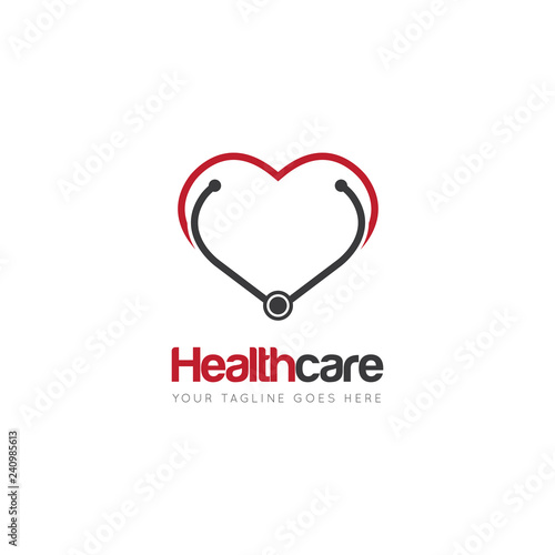 Wallpaper Mural medical health care with stethoscope logo and icon vector design template Torontodigital.ca