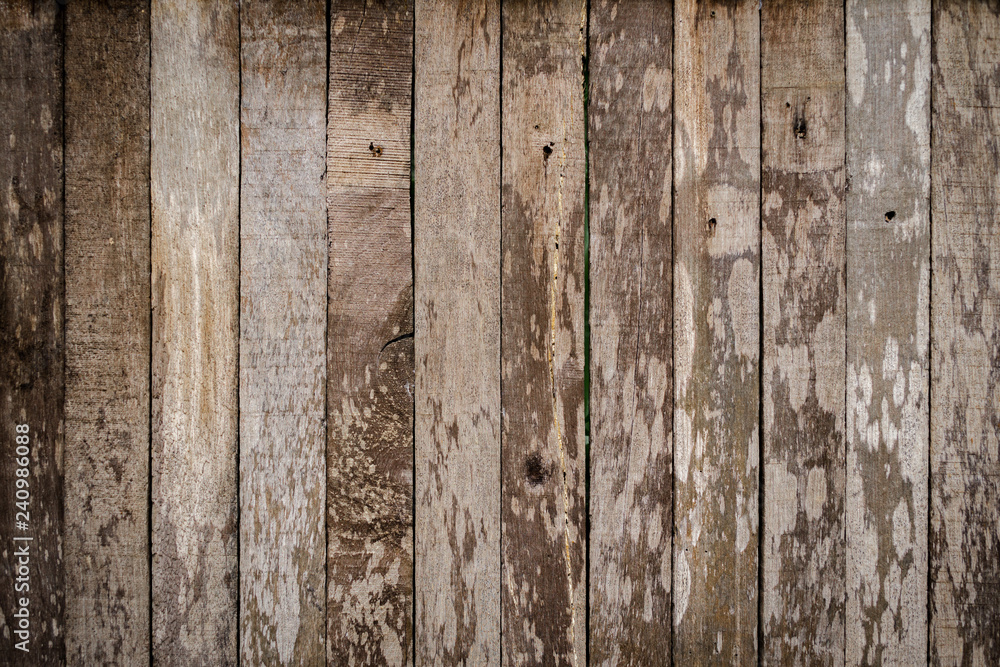 Naklejka premium Old wooden boards are made into fences.