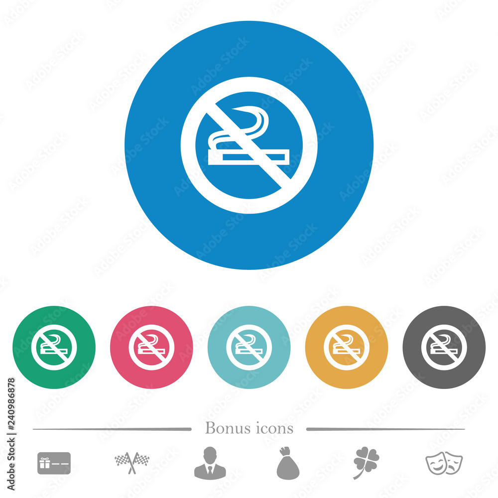 No smoking sign flat round icons No smoking sign flat round icons