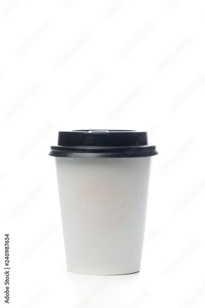 Coffee cup of paper on a white background. Coffee cup of paper on a white background.