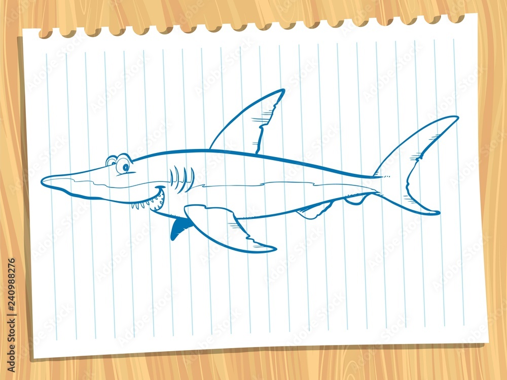 Naklejka premium Shark, sketch