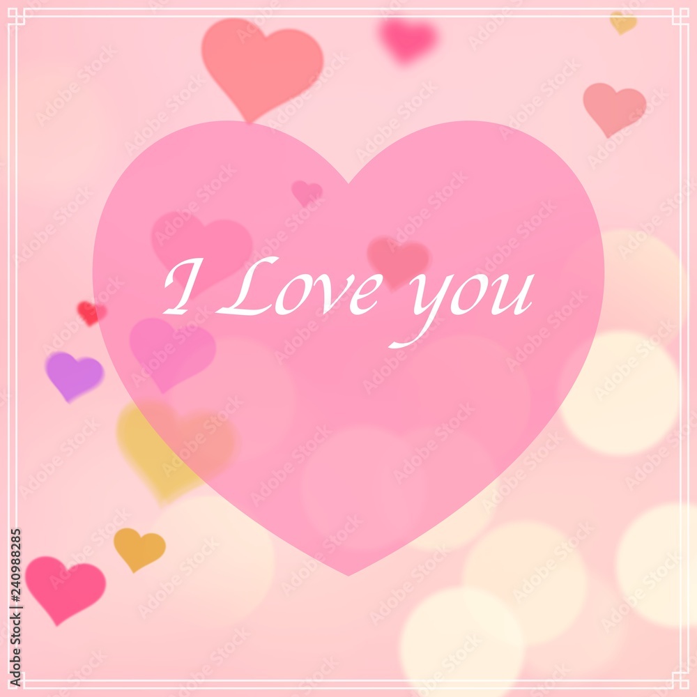valentines day card with I love you written on pink heart