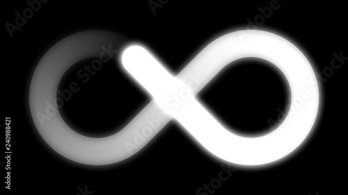 Infinity symbol - set of loopable icons - white gray black gradient on black