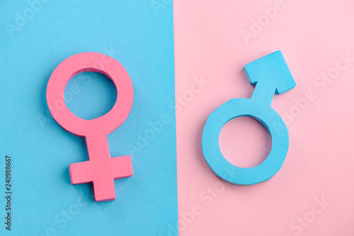 Tableau sur toile Female and male gender signs
