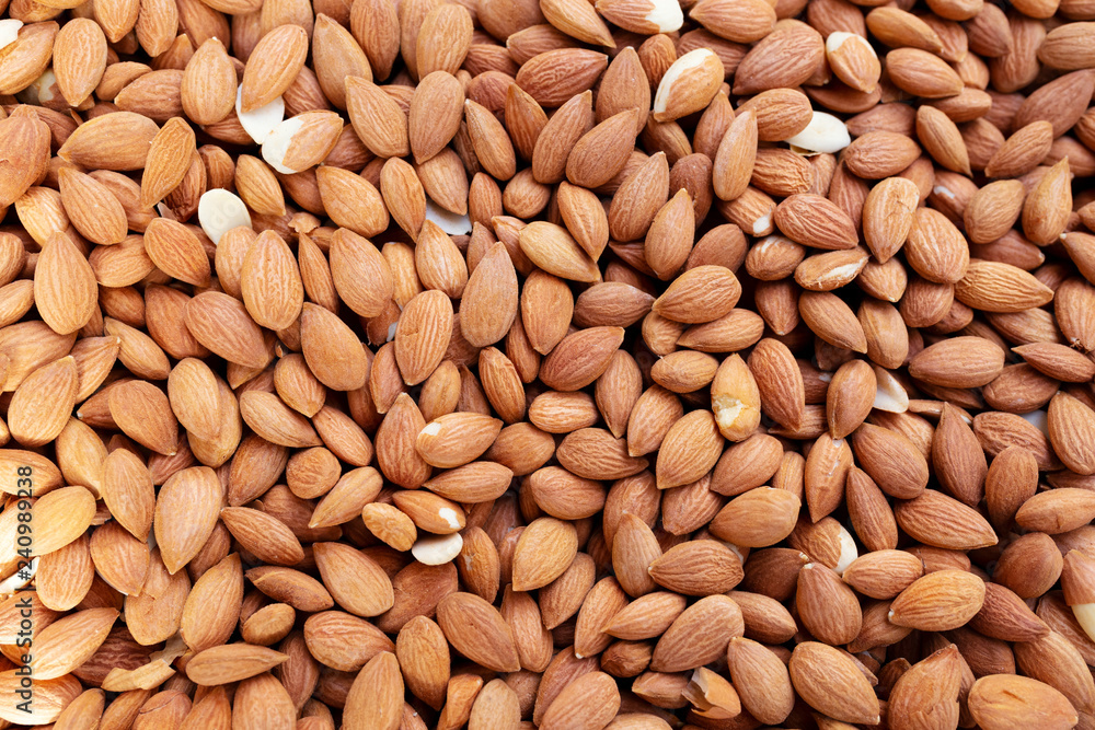 Almonds in raw form unroasted and unsalted. Almonds in raw form unroasted and unsalted.