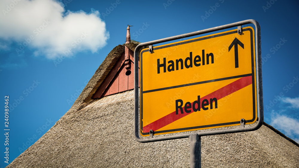 Fototapeta premium Schild 359 - Handeln