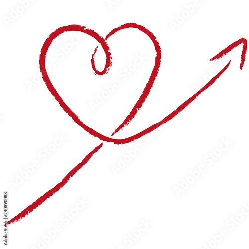 swinging heart line graphic red valentines day