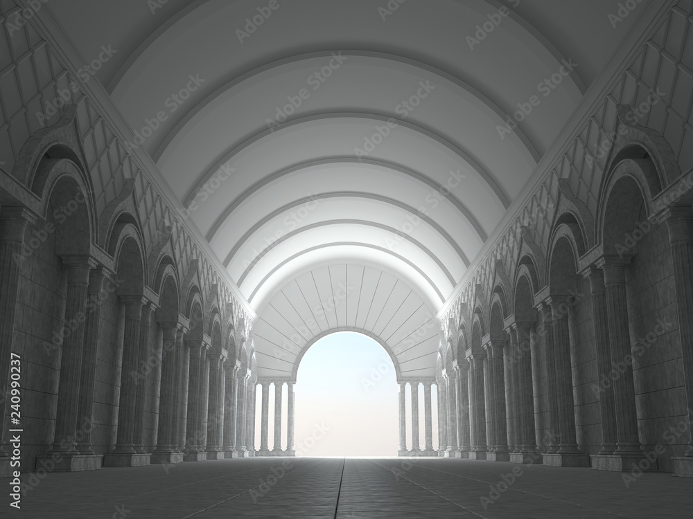 Obraz premium Classic interior with arches and columns