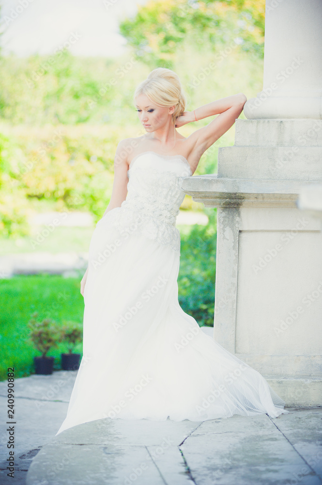 Beautiful bride sensual portrait before wedding ceremony Beautiful bride sensual portrait before wedding ceremony