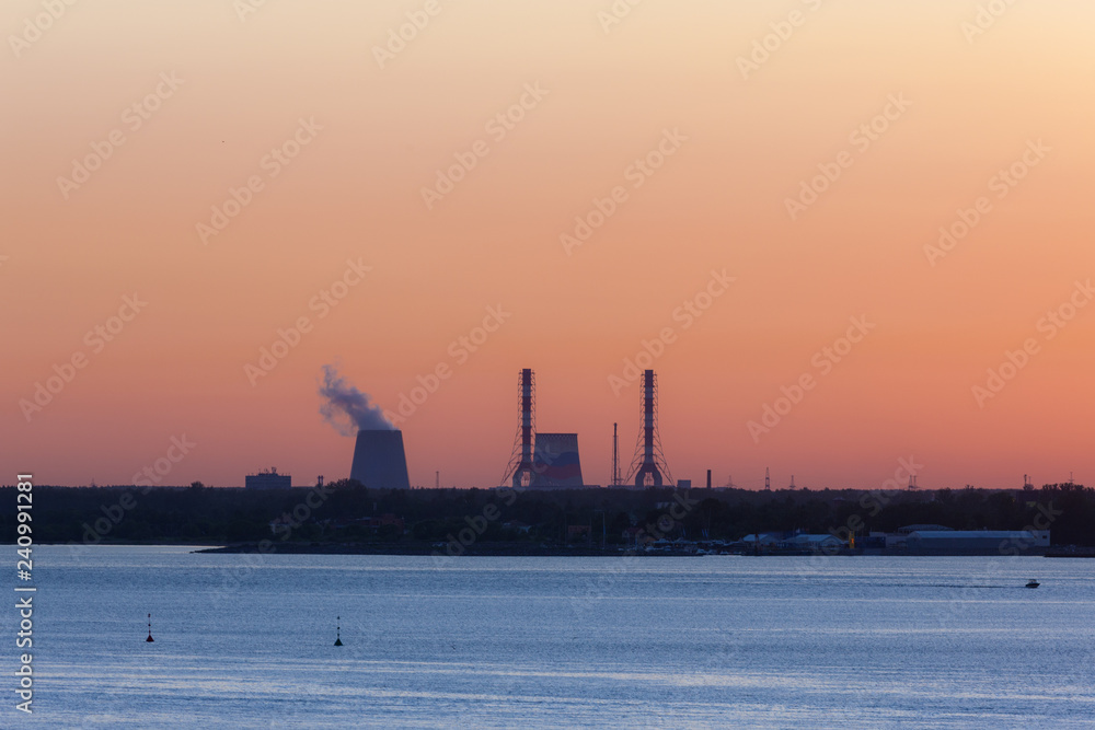 industrial landscape on the seashore