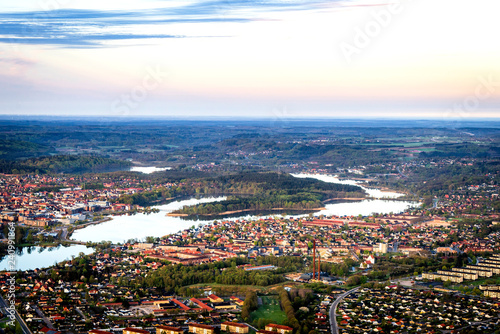 Silkeborg city in Denmark seen from above