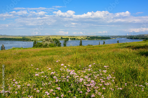 Reservoir on the Krynka river in Donbass photo