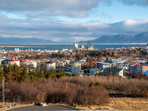 Cityscape viewpoint of Reykjavik from Perlan, Iceland photo
