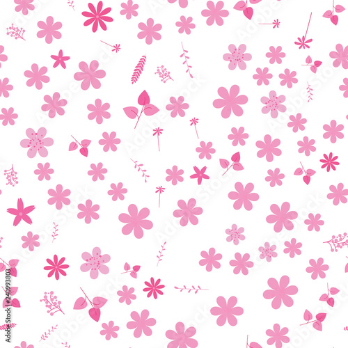 Vintage romantic trendy seamless pattern (tiling). Abstract flowers with soft colors for your design