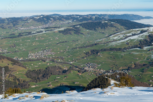 Appenzeller Landschaft aus der Sicht Ebenalp, Schweiz photo