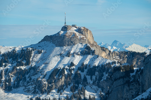 Berg "Hoher Kasten" im Winter, Alpsteingebiet, Appenzell, Schweiz