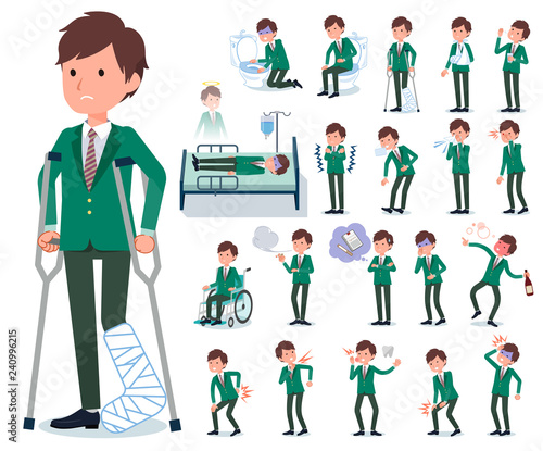 flat type school boy Green Blazer_sickness