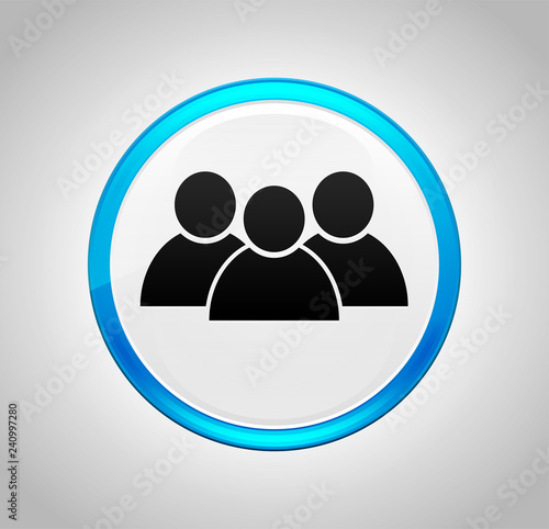 Group icon round blue push button