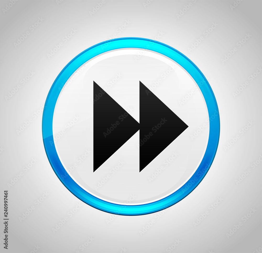 Jump forward icon round blue push button Jump forward icon round blue push button