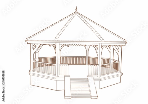 Wooden musical kiosk