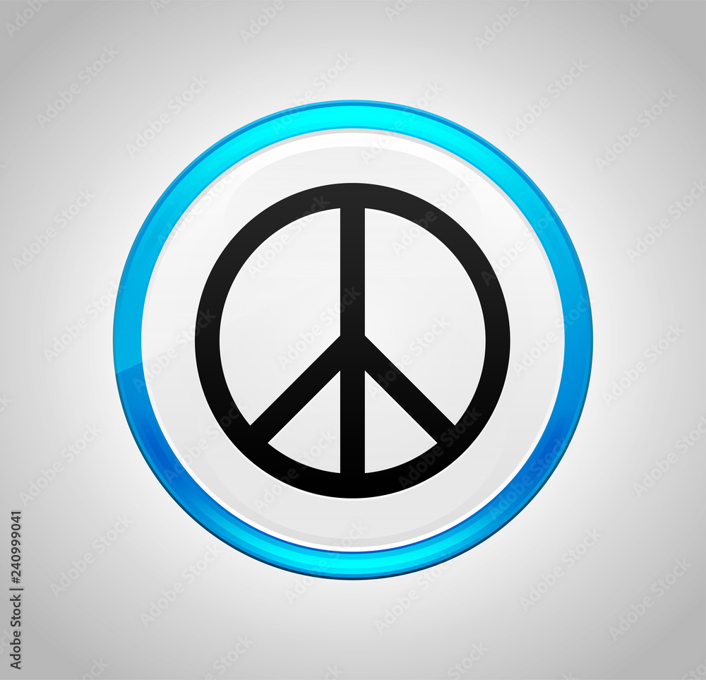Fototapeta Peace sign icon round blue push button