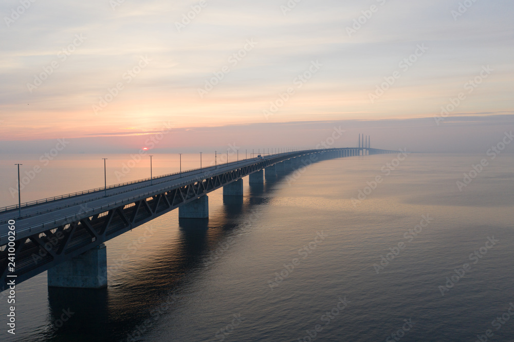 Öresunds bridge at sunset