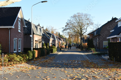 herfstig straatje in oude woonwijk in Doetinchem