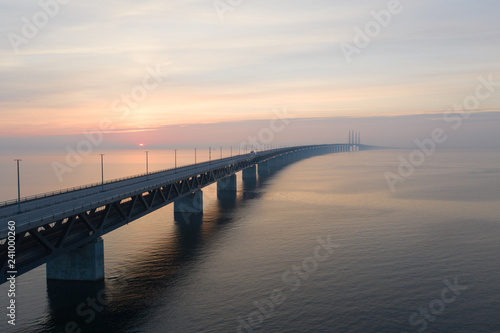 Öresunds bridge at sunset