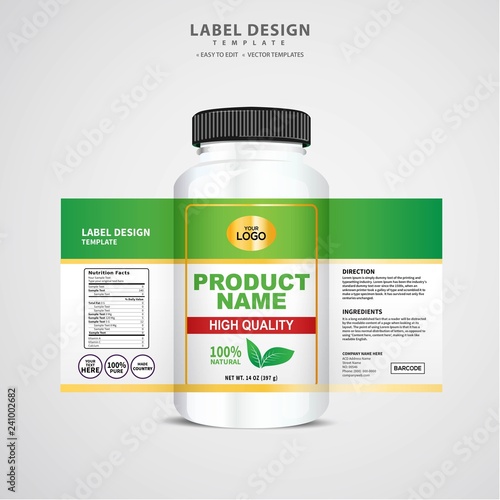 Bottle label, Package template design, Label design, mock up design label template