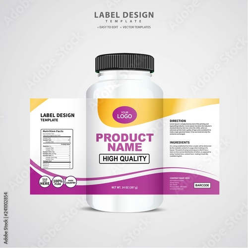 Bottle label, Package template design, Label design, mock up design label template