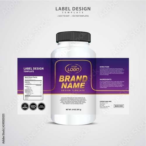 Bottle label, Package template design, Label design, mock up design label template