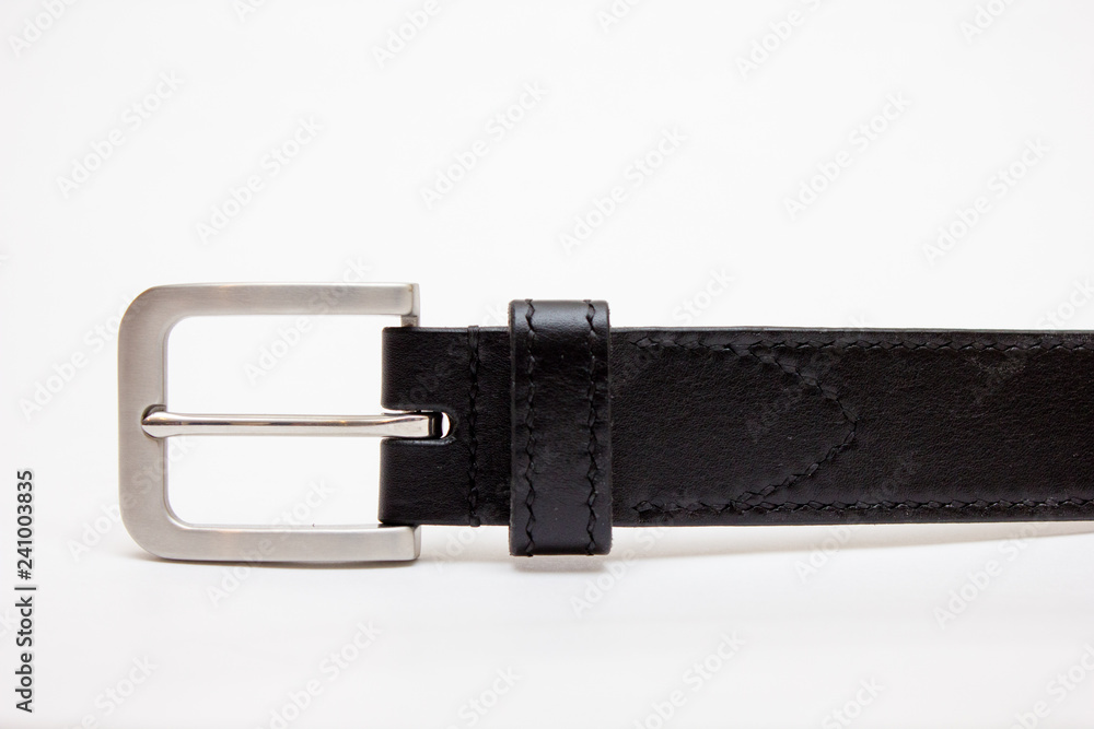 black leather belt isolated on white background black leather belt isolated on white background