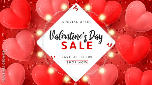 Valentine's Day sale promo banner
