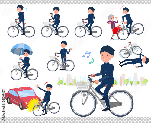 flat type school boy gakuran_city cycle