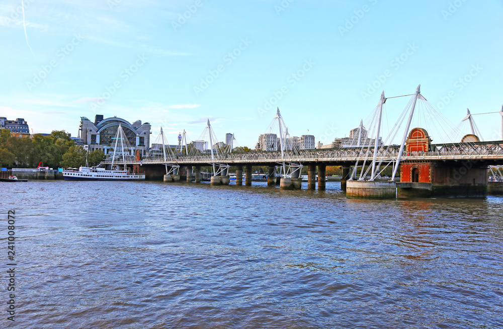 landscape of Thames river London city United Kingdom