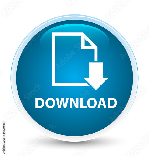 Download (document icon) special prime blue round button