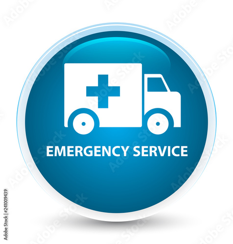 Emergency service special prime blue round button