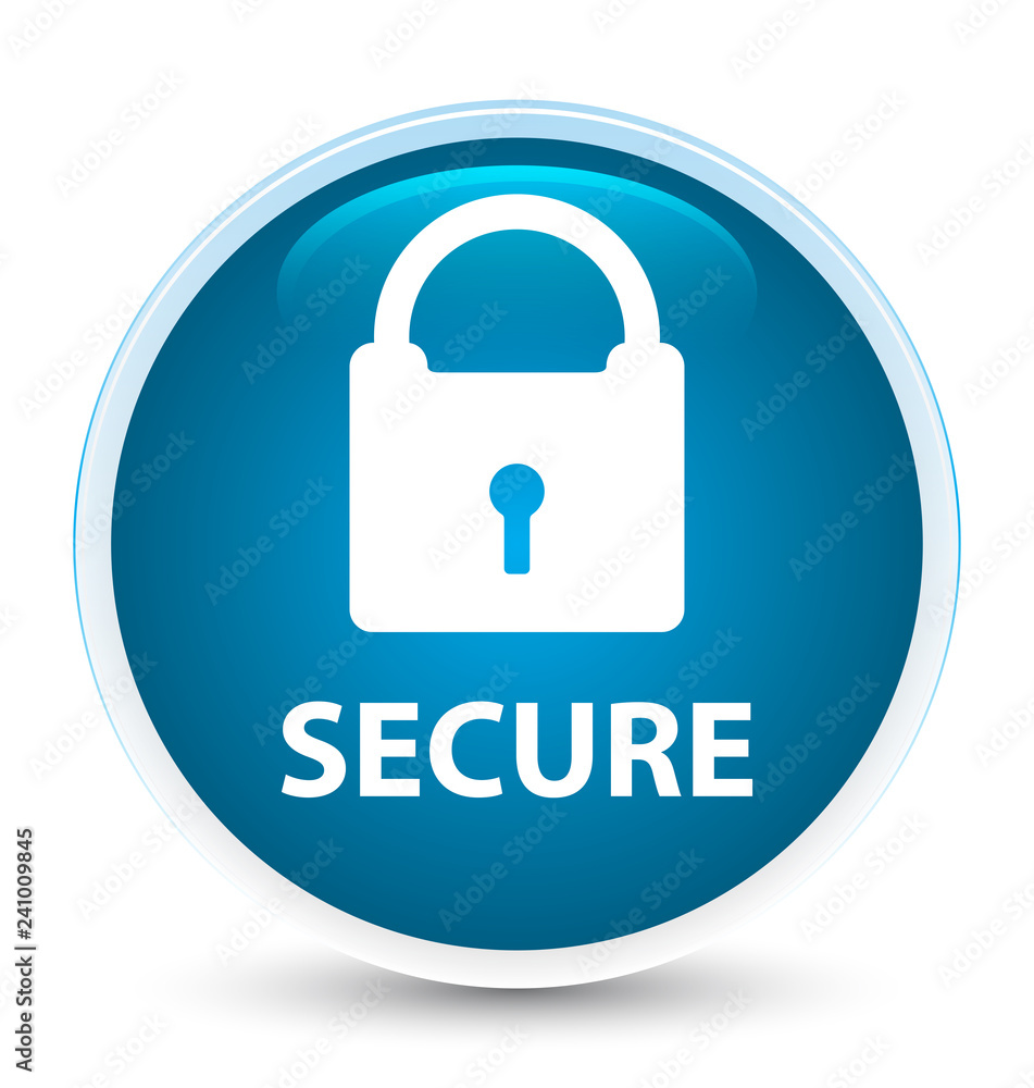 Secure (padlock icon) special prime blue round button Secure (padlock icon) special prime blue round button