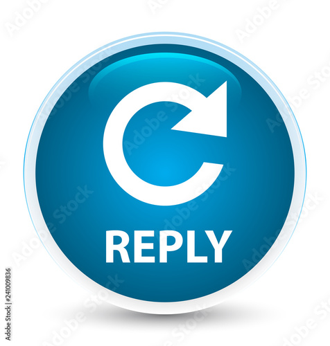 Reply (rotate arrow icon) special prime blue round button