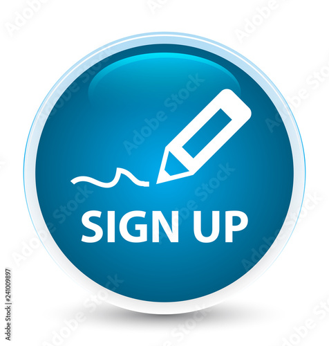 Sign up special prime blue round button
