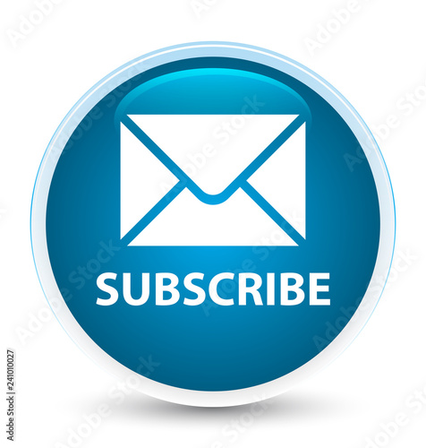 Subscribe (email icon) special prime blue round button