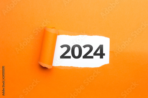 surprising Number / Year 2024 orange background