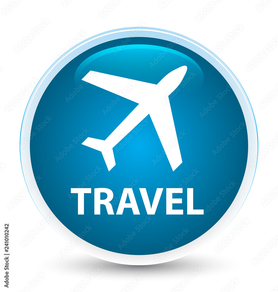 Travel (plane icon) special prime blue round button