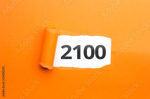 surprising Number / Year 2100 orange background