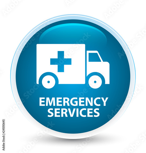 Emergency services special prime blue round button