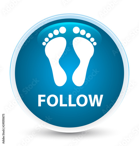 Follow (footprint icon) special prime blue round button