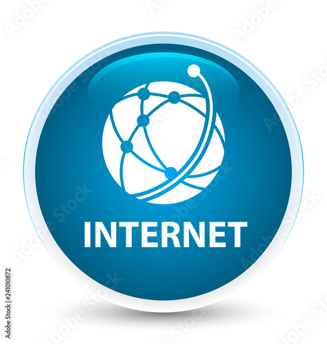 Internet (global network icon) special prime blue round button